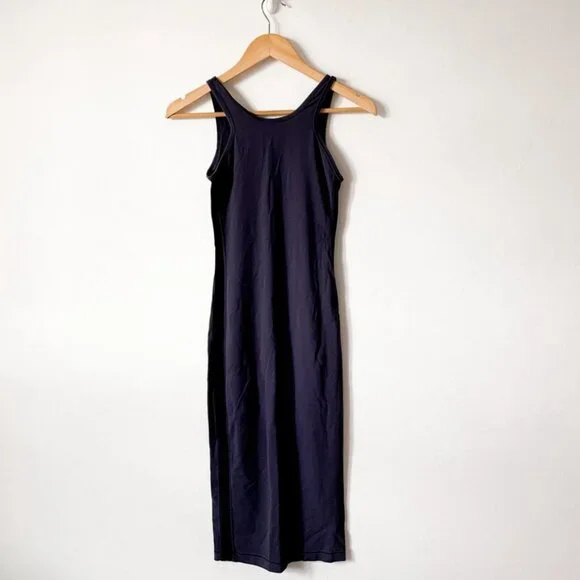 Lululemon Lab Noir Bodycon Midi Dress Cadet Blue Sz 4 - Picture 5 of 6